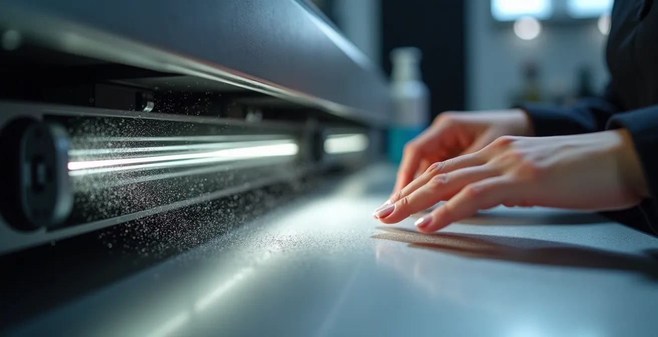 Mesa de manicura profesional con sistema de extracción localizada integrado