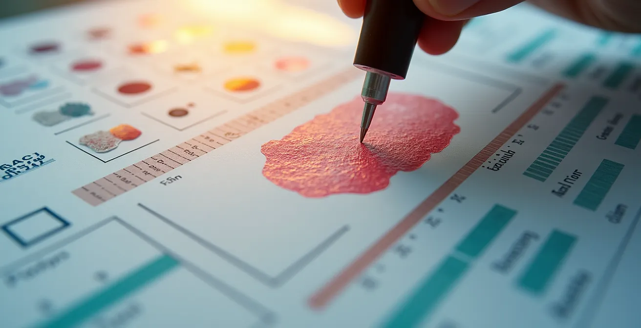 Tablero profesional mostrando evolución de tratamiento estético con documentación